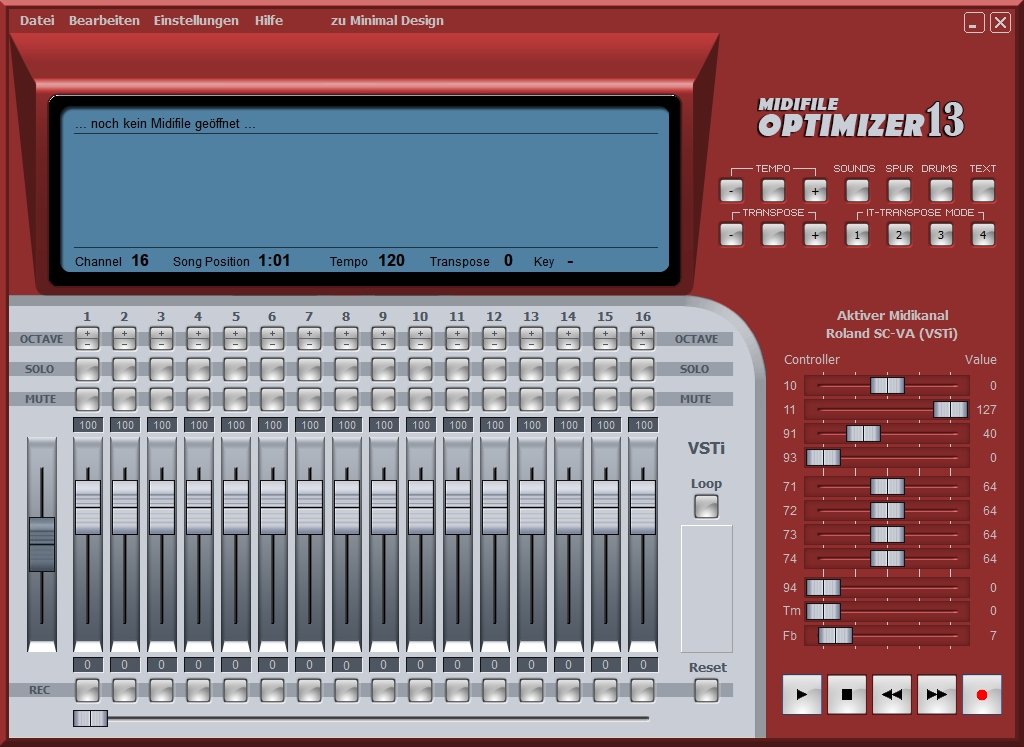 Midifile Optimizer 13 für macOS und Windows